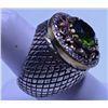 Image 2 : Victorian Style German silver ring with Green Stone, Size  7 1/2