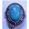 Image 1 : New German Silver ring, Turquoise (syn), Size 9