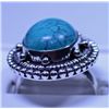 Image 3 : New German Silver ring, Turquoise (syn), Size 9