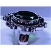 Image 2 : New German Silver Ring with Syn Green Emerald, Size 9