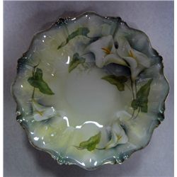 RS PRUSSIA EDWARDIAN PORCELAIN CALLA LILY ART NOUVEAU BOWL