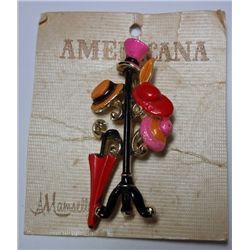 NIP Vintage Mamselle Americana Hat Rack Brooch