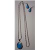 Image 1 : Sterling Silver Necklace and Earring Set with Blue stones