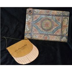 Lot of Two Pieces of Vintage Leather, Tooled Notebook cover, and