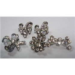 Lot of 5  X- Small Rhinestone Pins