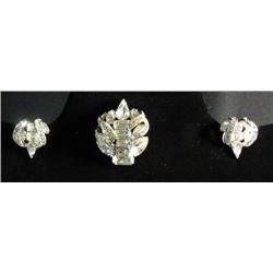 Vintage Signed Eisenberg Brooch and Earring Set