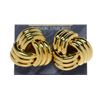 Image 1 : Signed Trifari Pierced Earrings on Original Card, Gold-Tone Knots, 3/4" in dia.