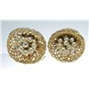 Image 1 : Vintage Set of "Birdnest" Clip Back Earrings. 1" in diameter.