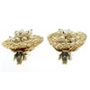Image 3 : Vintage Set of "Birdnest" Clip Back Earrings. 1" in diameter.