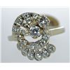 Image 1 : 14k White Gold Diamond Ring, Size 8, Pre-Owned, Vi ntage Styling
