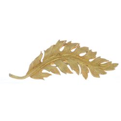 Vintage Signed and Dated Coro Gold-Tone Leaf Brooch!3" long