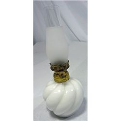 Vintage Milk Glass Miniature Oil Lamp