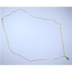 14kt 24" Rope chain with Blue Topaz Stone.