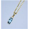 Image 3 : 14kt 24" Rope chain with Blue Topaz Stone.
