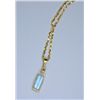 Image 4 : 14kt 24" Rope chain with Blue Topaz Stone.