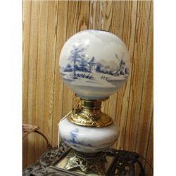 Beautiful "Gone with the Wind" Style Lamp. 18" tall, Dutch Scene, Electric