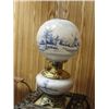 Image 1 : Beautiful "Gone with the Wind" Style Lamp. 18" tall, Dutch Scene, Electric