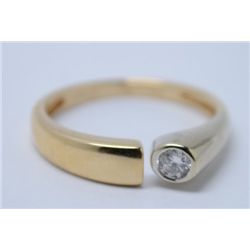 14 kt Two-Toned ring with nice white stone.