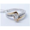 Image 1 : 14kt Two Toned Diamond Ring. Size 8.
