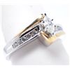 Image 2 : 14kt Two Toned Diamond Ring. Size 8.