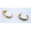 Image 1 : Beautiful pair of .5 ctw Diamond Half Hoop Earrings.