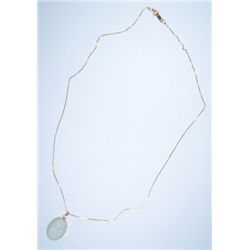 14 kt Blue Agate Mother and Child Cameo necklace.