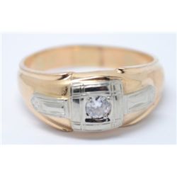 14kt two-toned Men's Diamond Ring. Size 12. .20 ctw.