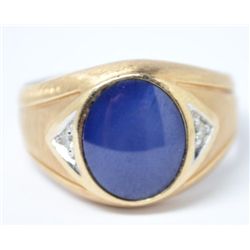 Blue Lindy Star ring with clear stones. Size 11.