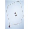 Image 1 : Beautiful Amythist and Diamond Necklace and Earrings.