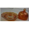Image 2 : VINTAGE IMPERIAL GLASS CARNIVAL GLASS BUTTER DISH