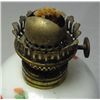 Image 7 : FLORAL MILK GLASS MINIATURE OIL LAMP WITH HAND PAINTED  PRINCESS AND FLOWERS