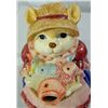 Image 3 : TEA POT AND LID, CERAMIC, CAT PUSS KITTY IN DRESS WITH BASKET O FISH