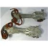 Image 2 : VINTAGE METAL ROLLER SKATES WITH LEATHER STRAPS. pERFECT FOR THE OLD TIME ROLLER