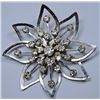 Image 1 : FLOWER AND RHINESTONE FLOWER SHAPED BROACH. BROACH CAN BE WORN AS A NECKLACE