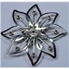 Image 3 : FLOWER AND RHINESTONE FLOWER SHAPED BROACH. BROACH CAN BE WORN AS A NECKLACE