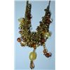Image 2 : DAINTY BEADED CHAIN NECKLACE WITH SOFT TONES OF BROWN AND YELLOW. 10 IN IN LENGT