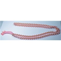 PINK AND GOLD TASSEL BEADED NECKLACE