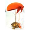 Image 2 : NOREEN FASHION ORANGE FELT HAT WITH SILK BOW AND VEIL TIE. SIZE 22