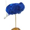 Image 2 : VINTAGE PILL BOX HAT BY GENE DORIS WITH BLUE FEATHERS