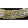 Image 2 : VINTAGE PEARL AND BEADED COLLAR WITH HOOK CLASP AND SILK BACKING. HAND MADE