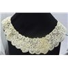 Image 1 : ANTIQUE IVORY LACE COLLAR WITH RHINESTONES