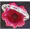 Image 2 : FENTON HOBNAIL BASKET CRANBERRY OPALESCENT