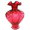 Image 1 : FENTON DRAPERY VASE 8" CRANBERRY