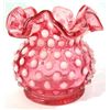 Image 1 : FENTON CRANBERRY OPAL HOBNAIL 3" VASE
