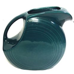 FIESTA WARE DISC PITCHER, TURQUOISE- RARE COLOR-RARE!