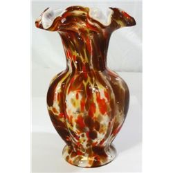 FENTON-VASA MURRHINA AUTUMN ORANGE 8" VASE 1965-1968