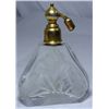 Image 1 : BEAUTIFUL CUT CRYSTAL PERFUME BOTTLE ATOMIZER WITH FLORAL MOTIF. MADE IN FRANCE.