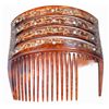 Image 1 : LARGE VINTAGE HAIR COMB W/ RHINESTONE AND GOLD INLAY.  4.5"x4"  BEAUTIFUL!!