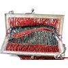 Image 4 : Vintage Beaded flapper bag w/ metal link strap and snap closure.