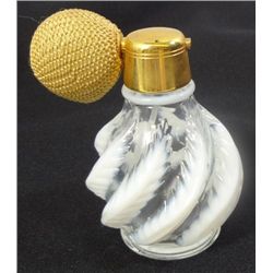 WHITE SWIRL PERFUME GLASS BOTTLE, NO CHIPS OR CRACKS